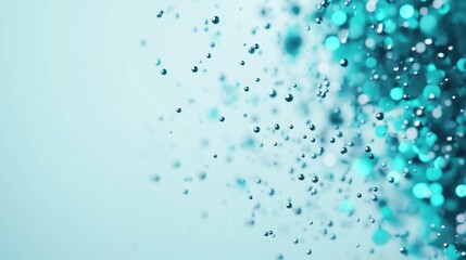 Poster - Sparkling blue glitter particles abstract background digital art vibrant colors close-up texture