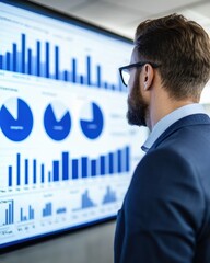 Poster - Analyzing business performance metrics office infographic professional close-up data visualization