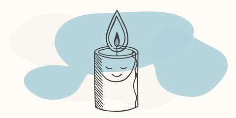 Poster - Candle at Eye Level The figure stands tall holding the candle at eye level. The flame stands out against the dark and the warmth of the light softly illuminates their features