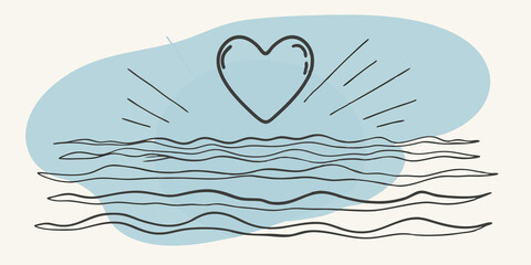 Poster - Celestial Waters Picture a tranquil lake under a twilight sky its surface smooth like glass. Above it a gentle heartshaped light pulsates sending forth iridescent beams of color