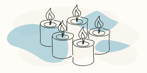 Poster - Circle of Light Several votive candles are p in a circle on the floor their combined glow forming a radiant halo within the dark room. The flickering flames create a sense of unity