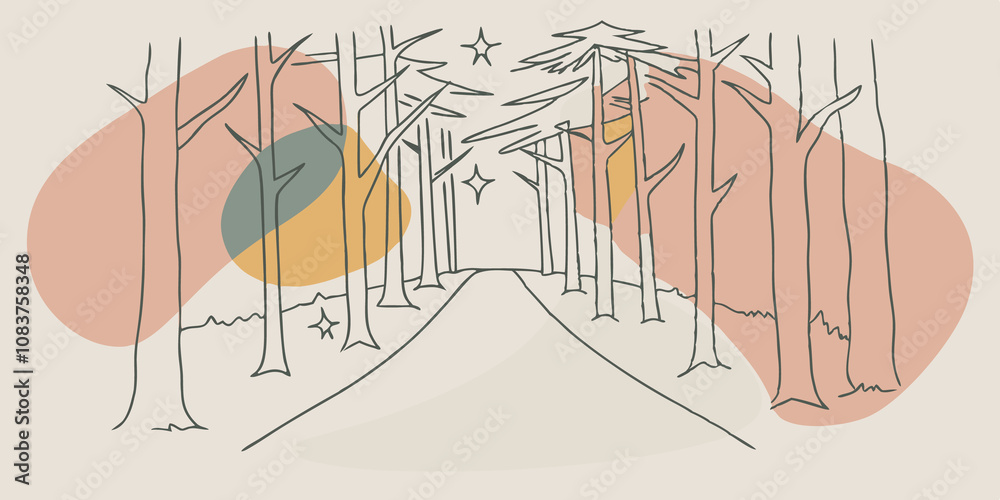 Mystical Pathway A winding dirt path s through a dense forest with ...