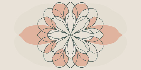 Aufkleber - Symmetrical Heart Bloom Create a symmetrical flower design where the petals are heartshaped and arranged in a perfect circle. The outer petals are a soft pink that transitions into