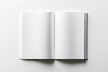 Poster - An Open Book with Blank Pages on a White Surface