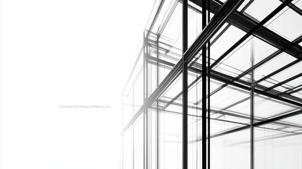 Wall Mural - abstract architectural design with a minimalist, modern design featuring glass and steel.
