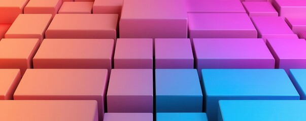 Poster - A vibrant gradient pattern of overlapping squares in pink and blue hues, creating a modern and dynamic visual effect.