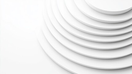 Aufkleber - Circular white layers creating depth in minimalist design abstract composition studio setting modern aesthetic