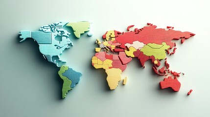 Poster - Exploring global geography colorful world map educational infographic creative design modern aesthetic conceptual visualization
