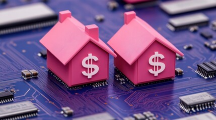 Leinwandbilder - Exploring real estate investment trends digital economy infographic urban environment close-up view financial growth insights
