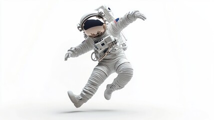 Aufkleber - An astronaut in a spacesuit appears to float in a zero-gravity environment.