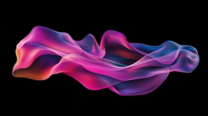 Poster - A colorful, flowing piece of fabric is displayed on a black background