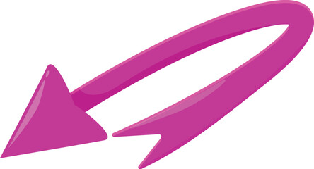 Poster - Rotating pink arrow pointing left, suggesting a circular motion or return