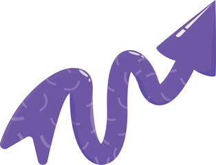 Poster - Wavy purple arrow pointing upward, symbolizing growth, progress, and positive momentum