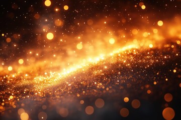 Poster - A dazzling array of golden lights creates a magical vibe in the dark