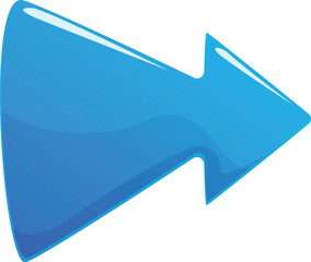 Poster - Shiny blue arrow pointing to the right, perfect for indicating direction or progress