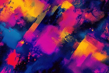 Poster - Vibrant abstract artwork with bold colors in dynamic patterns created for modern art enthusiasts