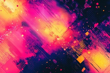 Poster - A vibrant abstract artwork blending warm colors with intricate textures