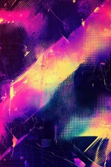 Poster - Vibrant abstract design featuring bold colors and dynamic patterns created digitally