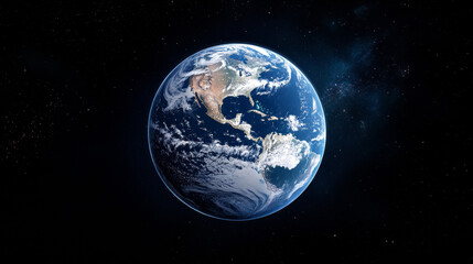 Poster - A futuristic, digital Earth globe represents technological advancement.  This image symbolizes innovative technology, global business, and the vast amount of data we collect worldwide.