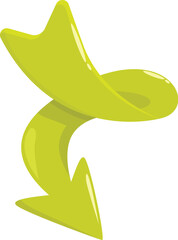Poster - Glossy green arrow pointing down, ideal for representing concepts like decline, reduction, or downturn