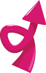 Poster - Glossy pink arrow pointing upward, representing growth, progress, and achievement