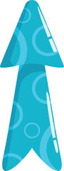 Poster - Cartoon style blue arrow pointing upward, decorated with circles, symbolizing growth, progress, and positive direction