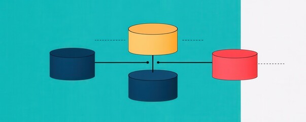 Poster - a simple diagram illustrating three interconnected nodes in different colors, representing a network