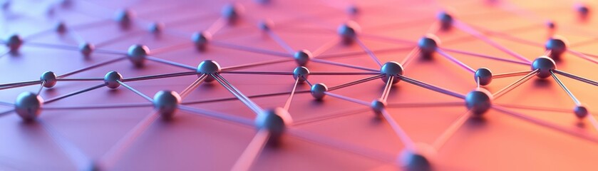 Poster - abstract visualization of interconnected nodes and lines, suggesting a network or digital technology