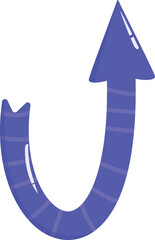 Poster - Vibrant blue arrow making a u turn and pointing upwards, representing a shift in strategy or a reversal of a downward trend