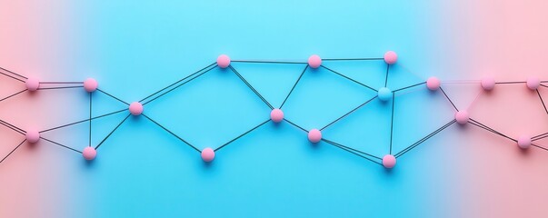 Poster - a modern, abstract design featuring a network of nodes interconnected by lines, set against a gradie