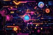 © MuhamadNoorHazwan - Vibrant RGB Motherboard Components in Flat Line Art