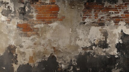 Poster - A wall with a brick texture and a faded red color