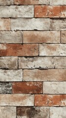 Poster - A brick wall with a brown and white color