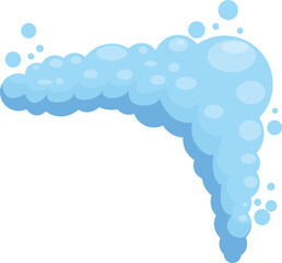 Poster - Cartoon soap suds forming an abstract l shape against a clean white backdrop, ideal for hygiene or cleaning related designs