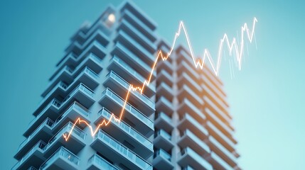 Poster - Modern Building with Rising Graph Illustration