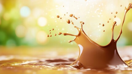 Poster - Chocolate Splash With Dynamic Droplets Captured in a Bright Environment During Daytime
