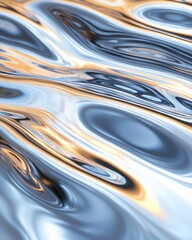 Poster - Close up of Water Surface Tension Showing Bubbles and Reflections Influenced by Surfactants