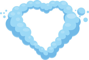 Poster - Soap bubbles creating a heart shape over a white background