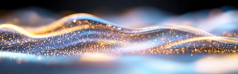 Poster - Abstract Digital Background Showcasing Shimmering Waves Representing Technology and Data Concepts