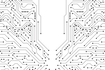 Fototapete - Technology Circuit Board Background Texture. Circuit Board Electronic Engineering Technology. Computer Processors CPU Concept. Motherboard Digital Chip