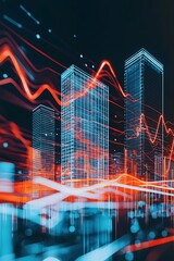 Poster - Abstract Cityscape with Data Visualization Effects