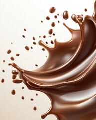 Poster - Liquid Chocolate Splash Capturing Creamy Indulgence in a Delicious Treat