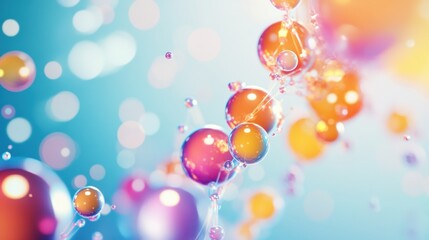 Aufkleber - Vibrant Visualization of a Catalytic Reaction With Glowing Spheres and Pathways in Bright Colors
