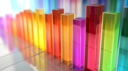 Poster - colorful 3d graph representation displaying growth trends, business analysis, data visualization, an