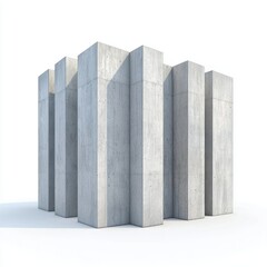 Poster - Minimalist Concrete Structure with Sharp Edges Showcasing Industrial Design Concepts in a Clean, Isolated Environment for Architectural Inspirations