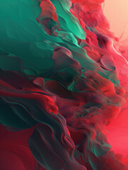 Sticker - Dynamic layers of teal and red blending into a vivid abstract gradient landscape.