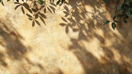 Poster - A tree casts a shadow on a wall