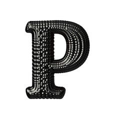 Poster - 3d symbol made of black spheres. letter p