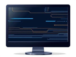 Wall Mural - computer screen with realistic vector illustration, computer, electronic, technology
