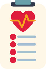 Poster - Medical record icon representing patient cardiology examination with heart beat